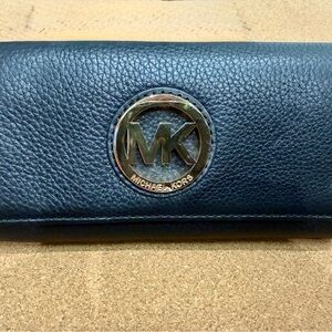 Michael Kors Navy Leather Key Holder